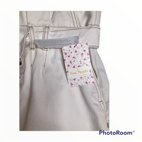 Free People Cindy hi-waist paper bag denim shorts size 6 NWT - Picture 7 of 12